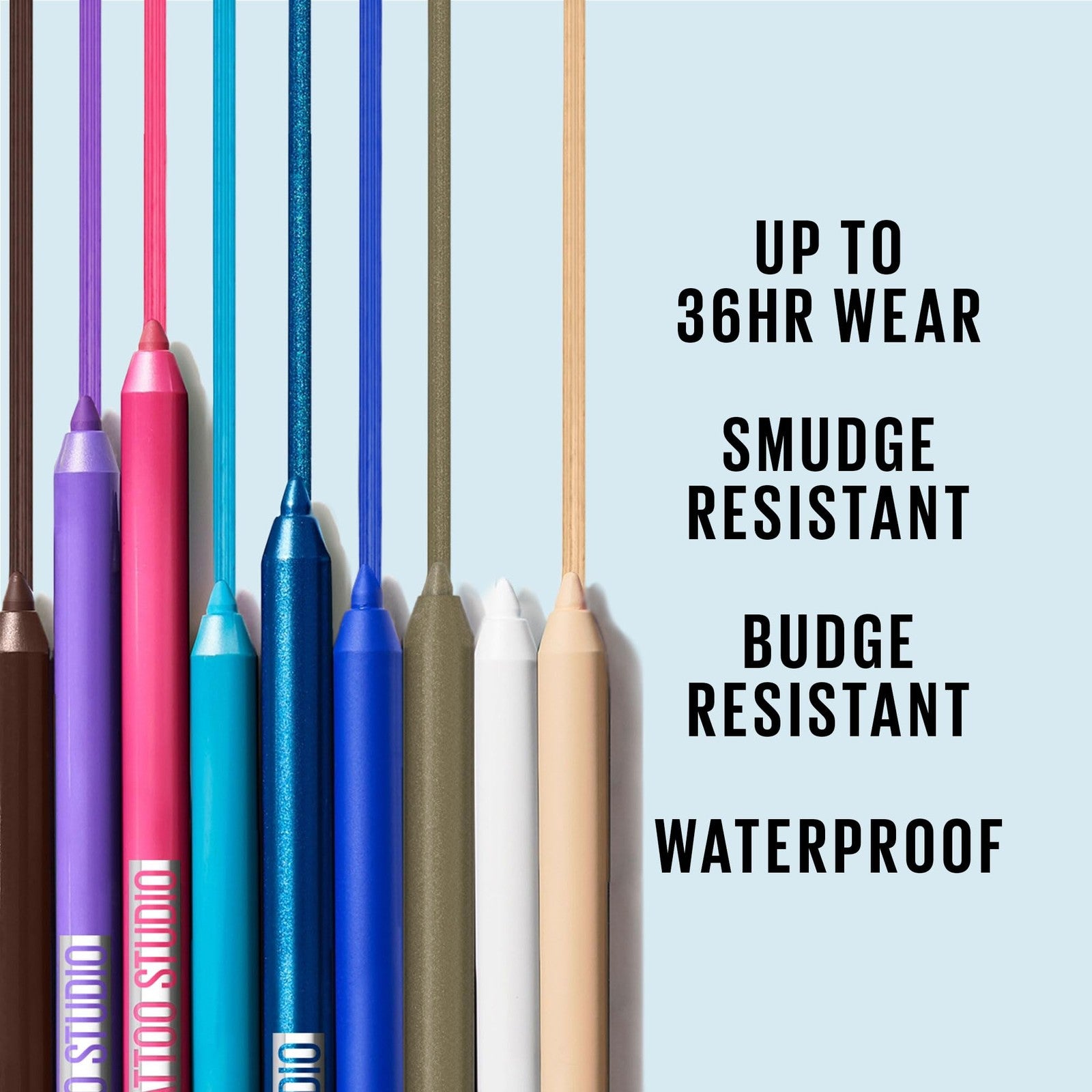 3 PACK - Maybelline Tattoo Studio Waterproof Sharpenable Gel Pencil Arctic Skies