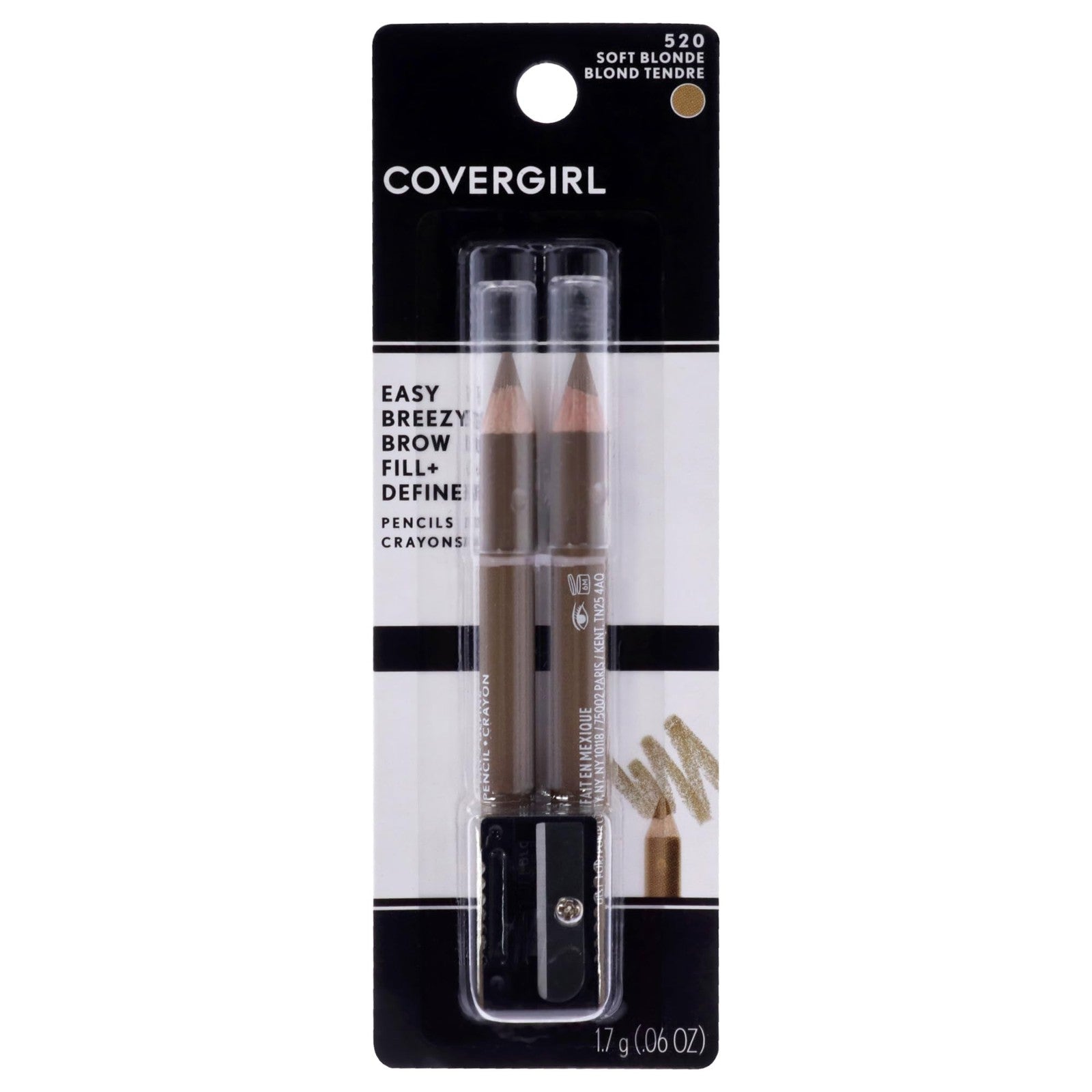 2 PACK - CoverGirl Easy Breezy Brow Fill + Define - 520 Soft Blonde