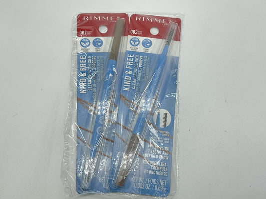 2 PACK - Rimmel Kind & Free Eyebrow Pencil, 002 Taupe