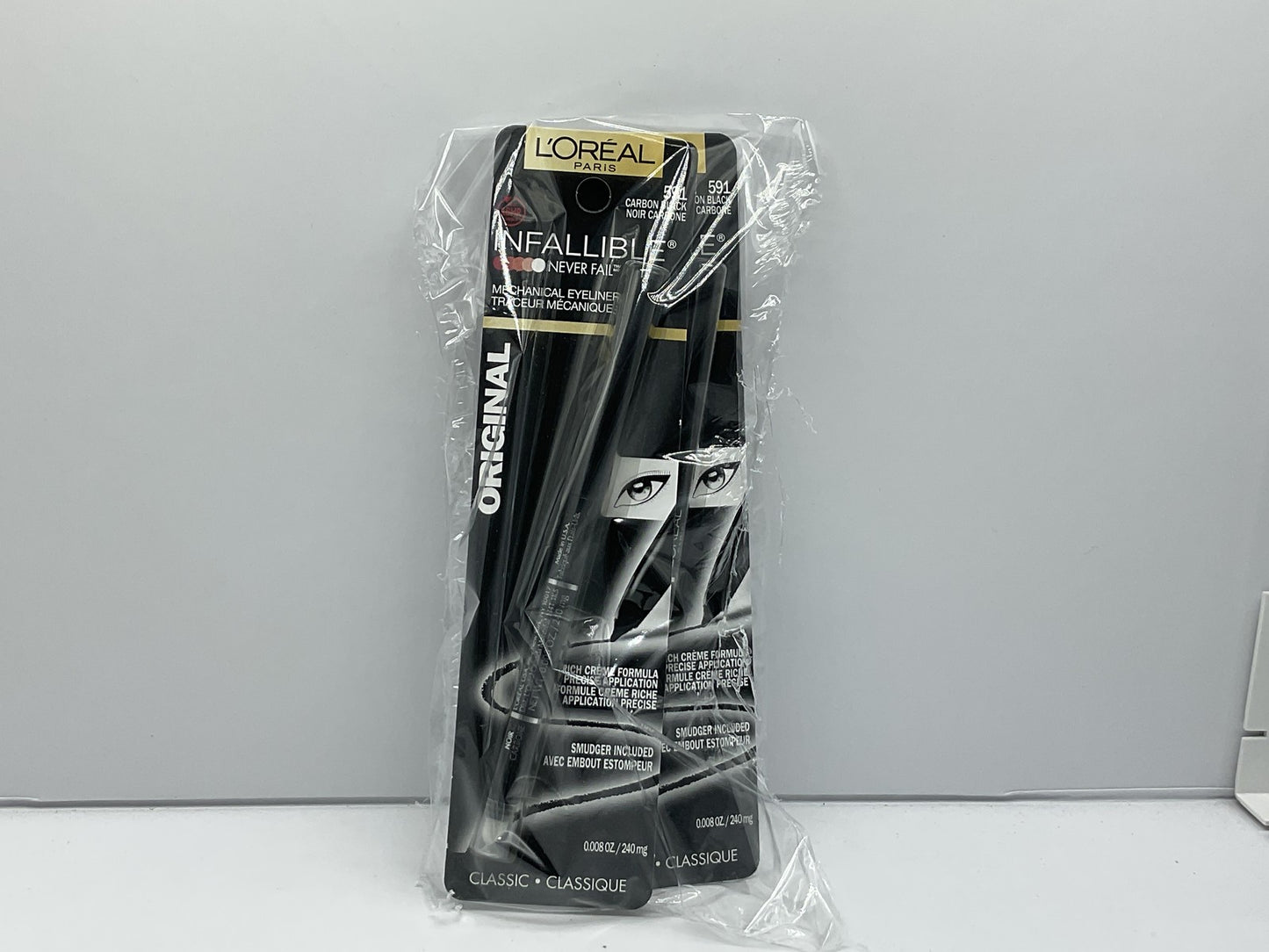 2 Liner Lot LOREAL Infallible Never Fail Mechanical Eyeliner 591 CARBON BLACK