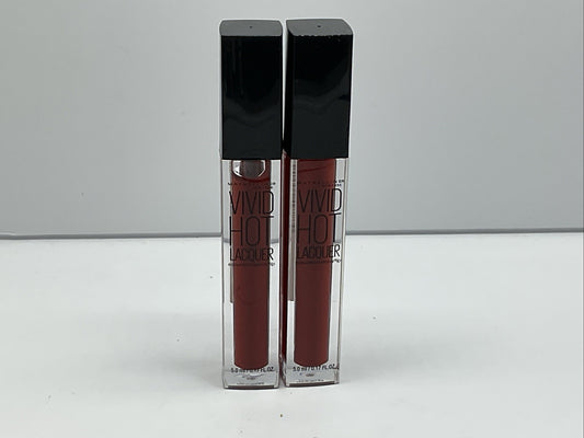 Maybelline NEW YORK Vivid Hot Lacquer Lip Gloss - Classic 72 - LOT of 2