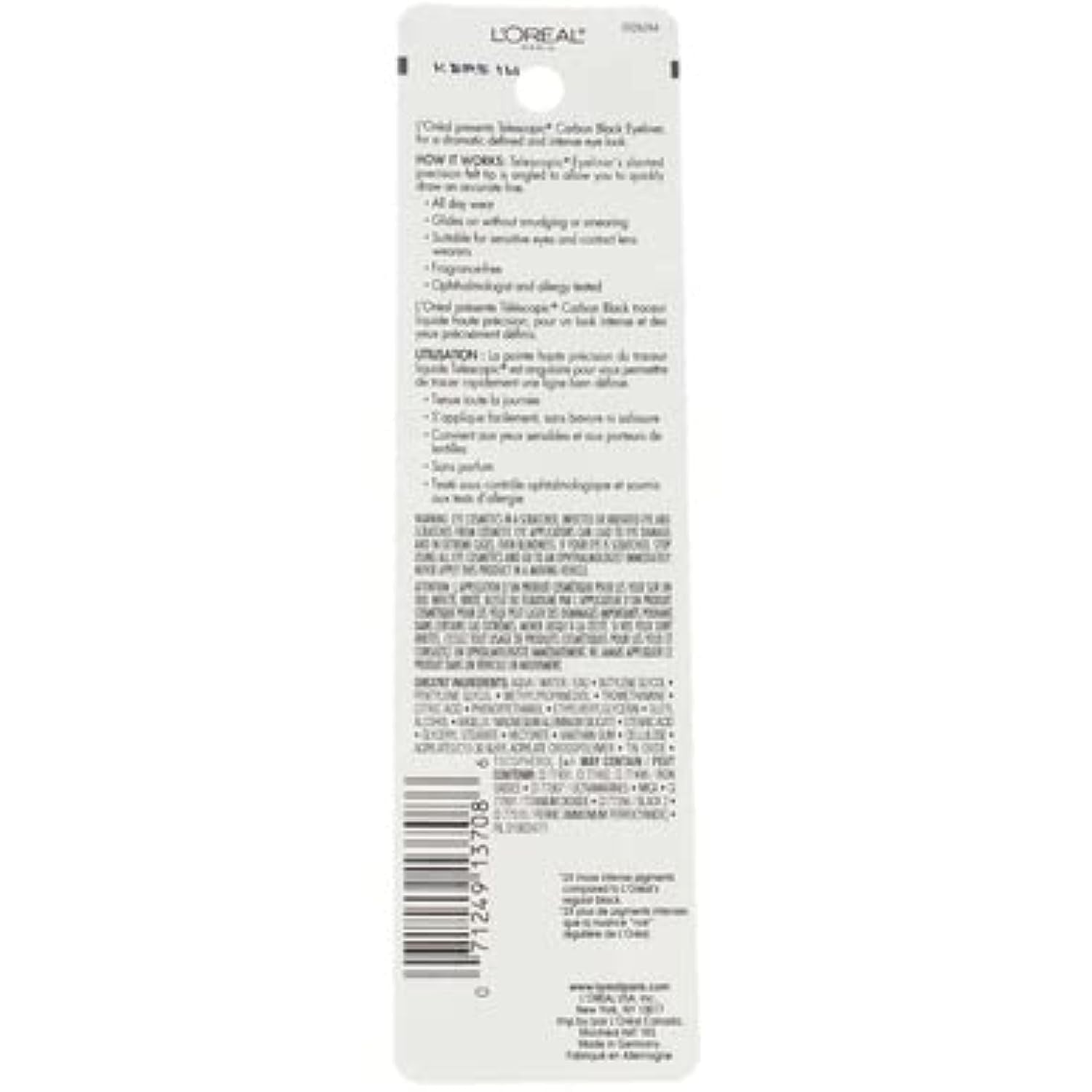 Loreal Telescopic Control Tip Liquid Eyeliner, 835 Carbon Black