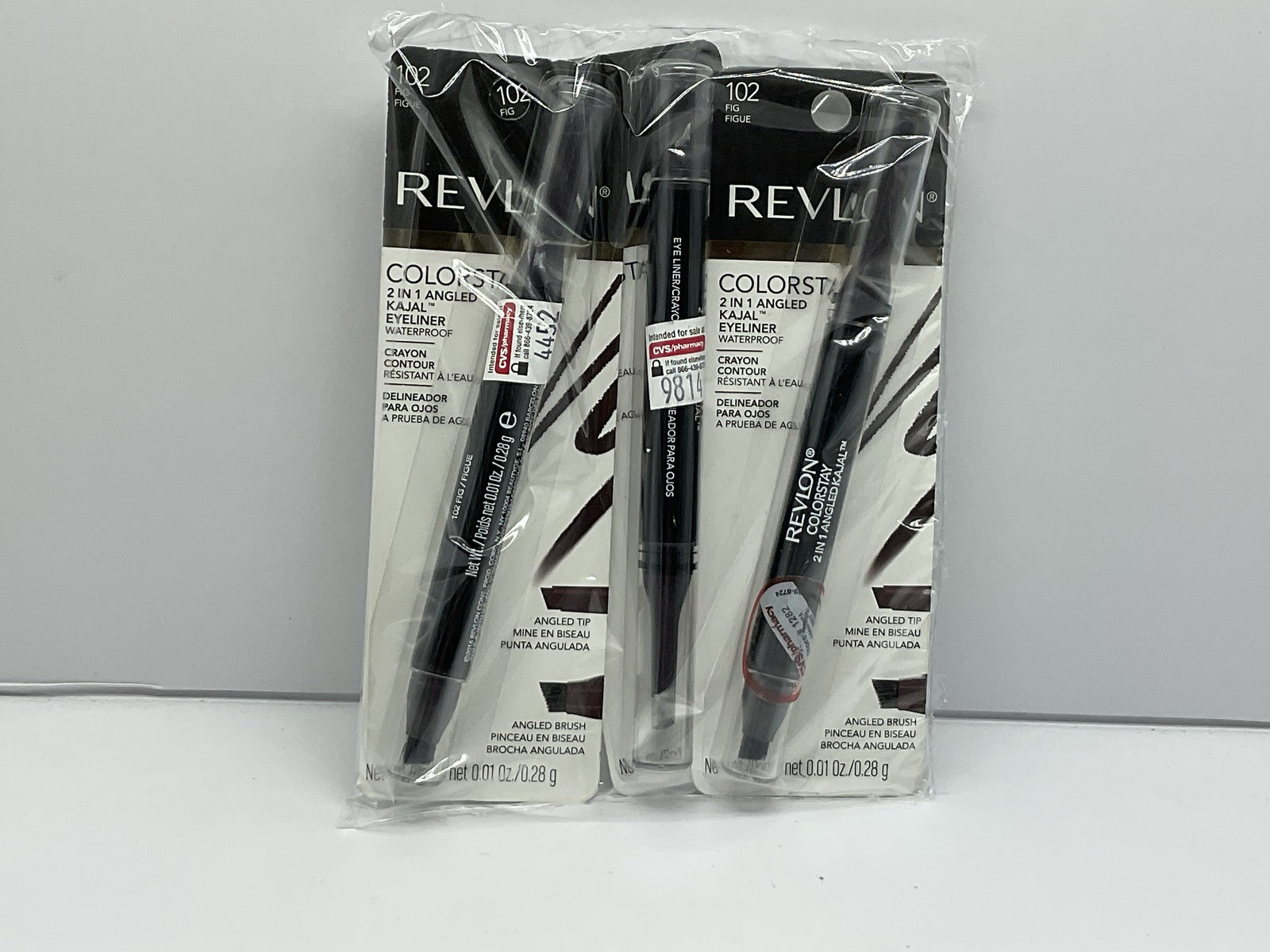 3 PACK - Revlon Colorstay 2 In 1 Angled Kajal Eyeliner 102 FIG