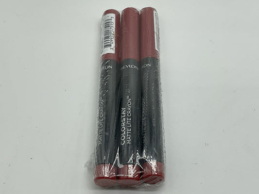 3 PACK - Revlon Matte Lite Lip Crayon, Ruffled Feathers, 009, 0.049 oz