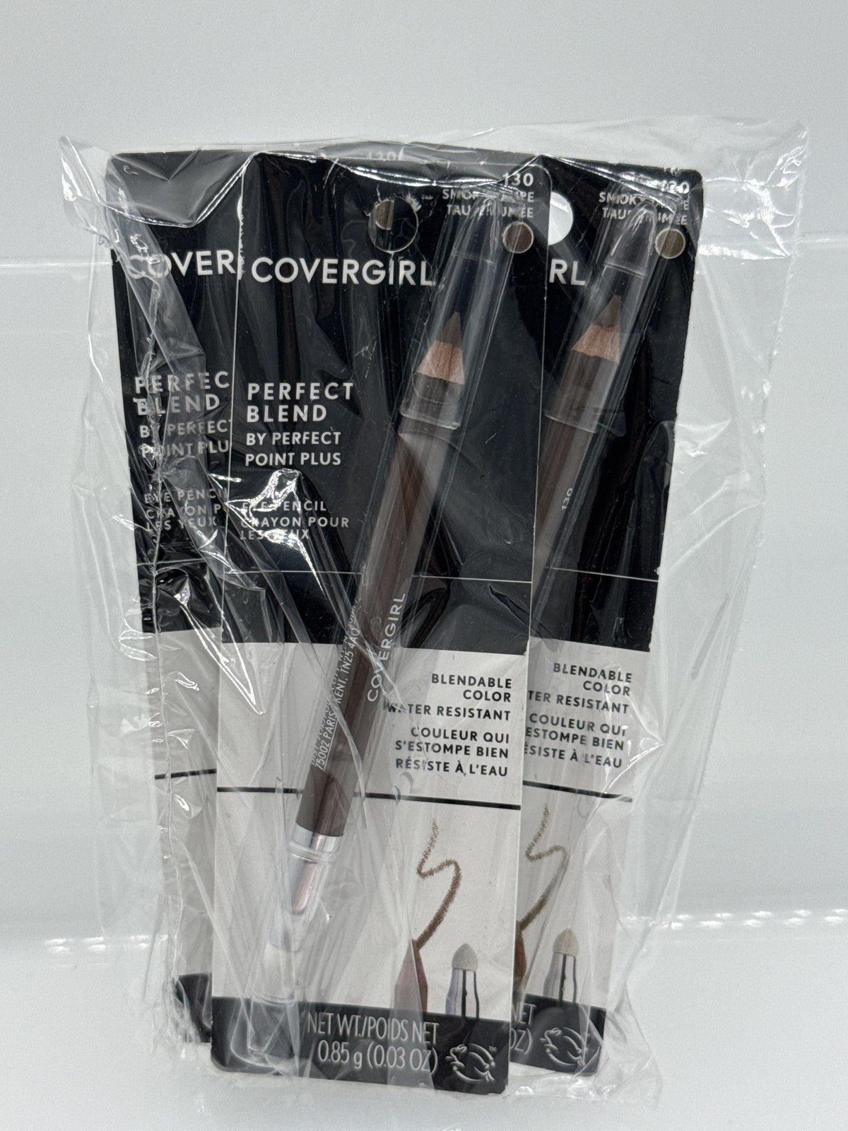 CoverGirl Perfect Blend Eyeliner, Smoky Taupe 130, Water Resistant, 0.03 oz 3X