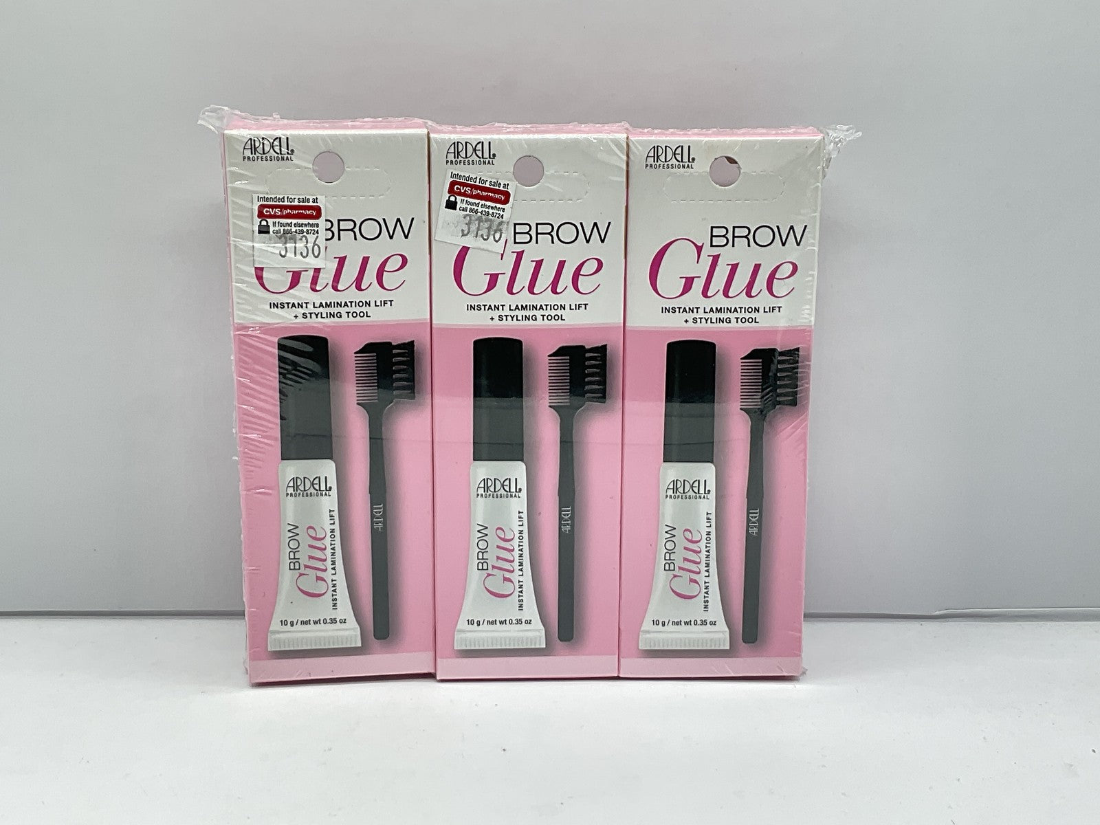 3 PACK - Ardell Brow Glue Instant Lamination Lift + Styling Tool 0.35 oz Clear