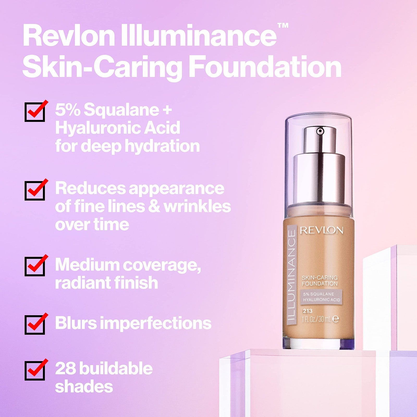 2 PACK - Revlon Illuminance SkinCaring Hyaluronic Acid Foundation 601 SoftNutmeg