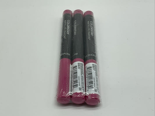 3 PACK -  Revlon ColorStay Matte Lite Lipstick Crayon  - 007 Mile High