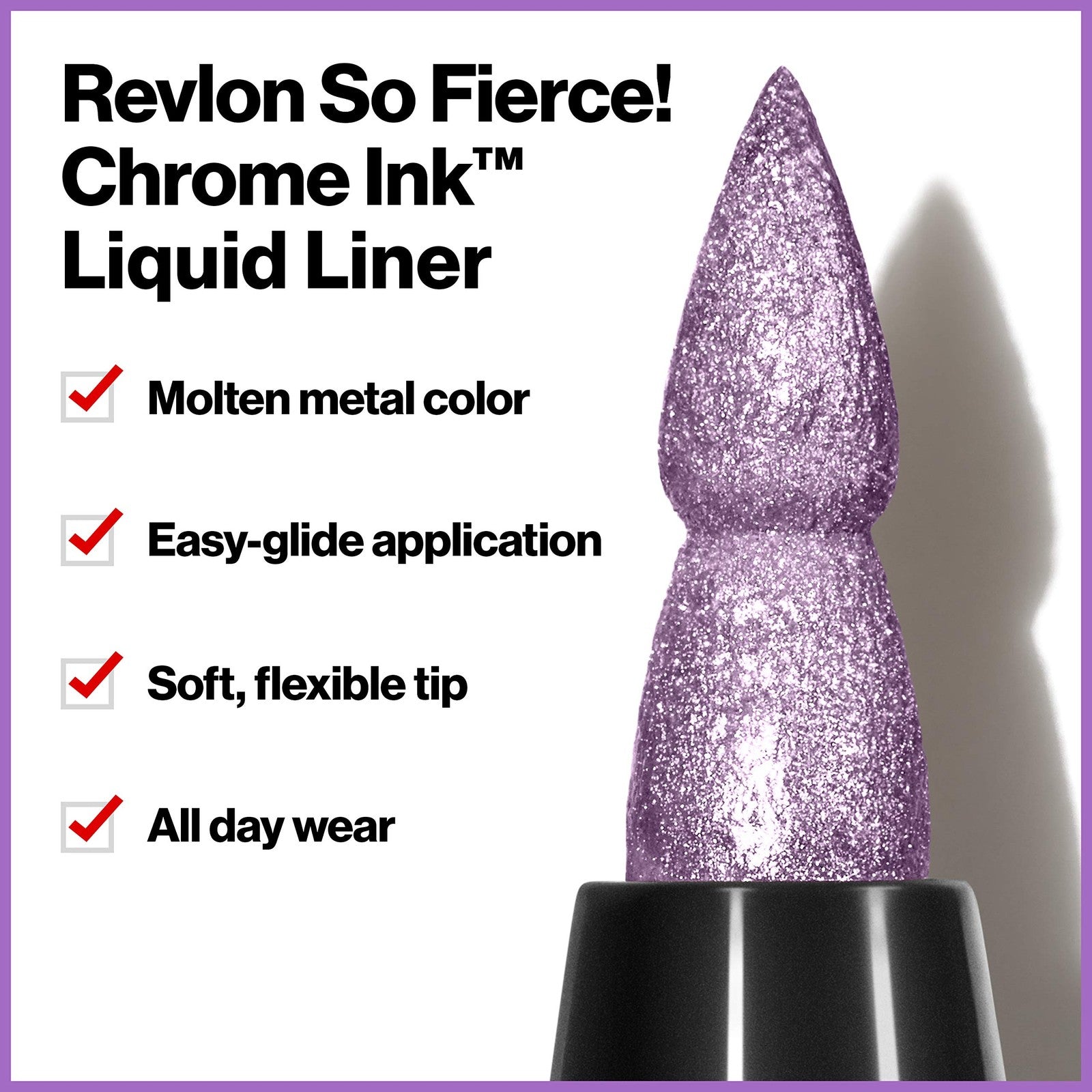 3 PACK - Revlon So Fierce! Chrome Ink Liquid Eyeliner Pen, 904 Ultraviolet Foil