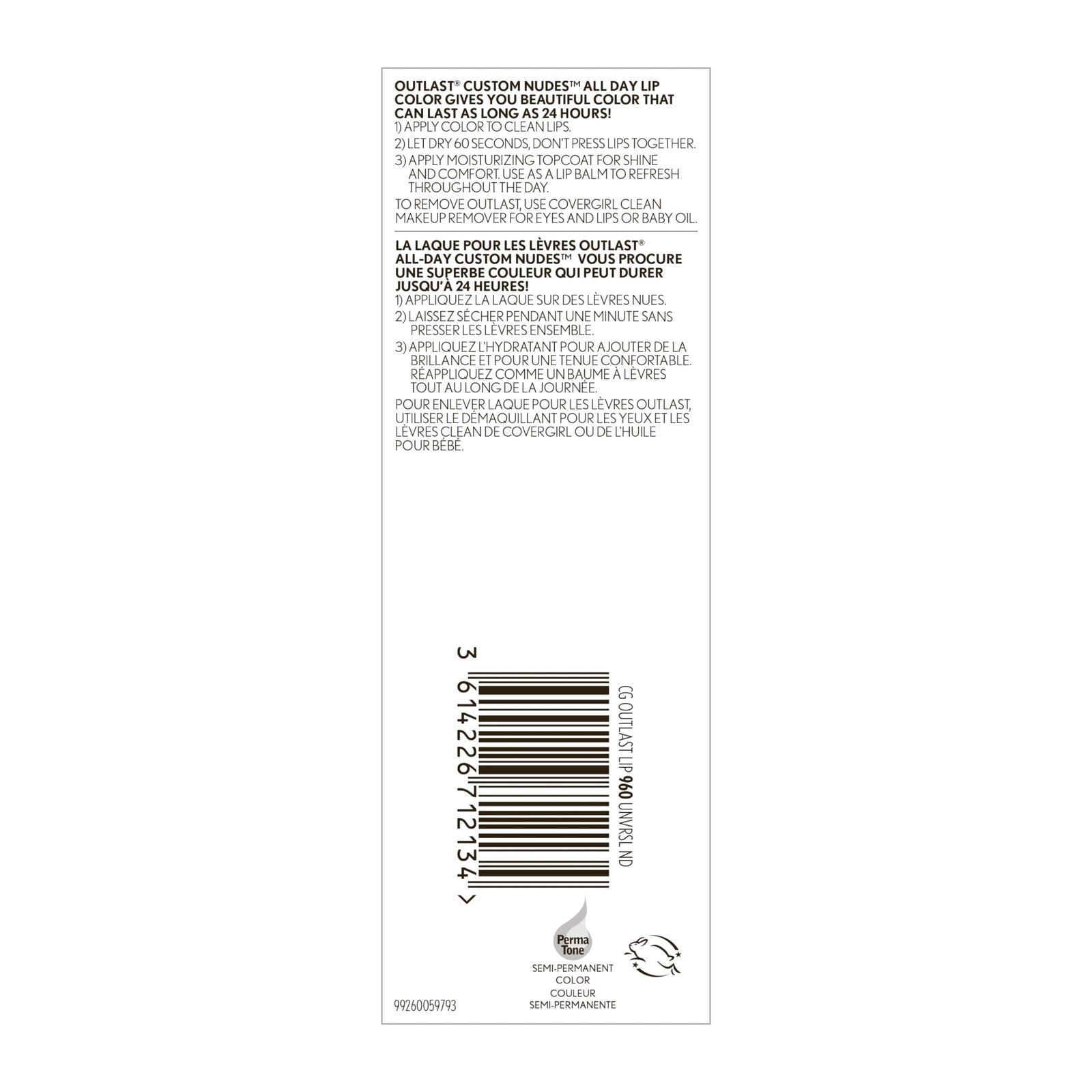 COVERGIRL Outlast All-Day Lip Color Custom Nudes, 960 Universal Nude, 2 Pack