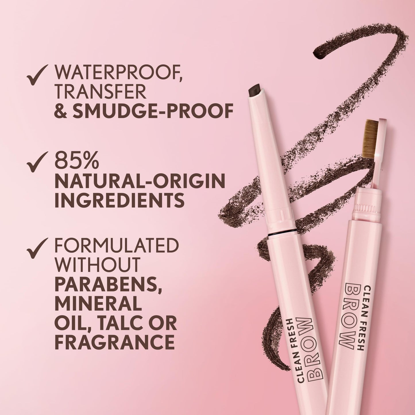 2 PACK - Covergirl Clean Fresh Brow Filler Eyebrow Pencil - 600 Dark Brown
