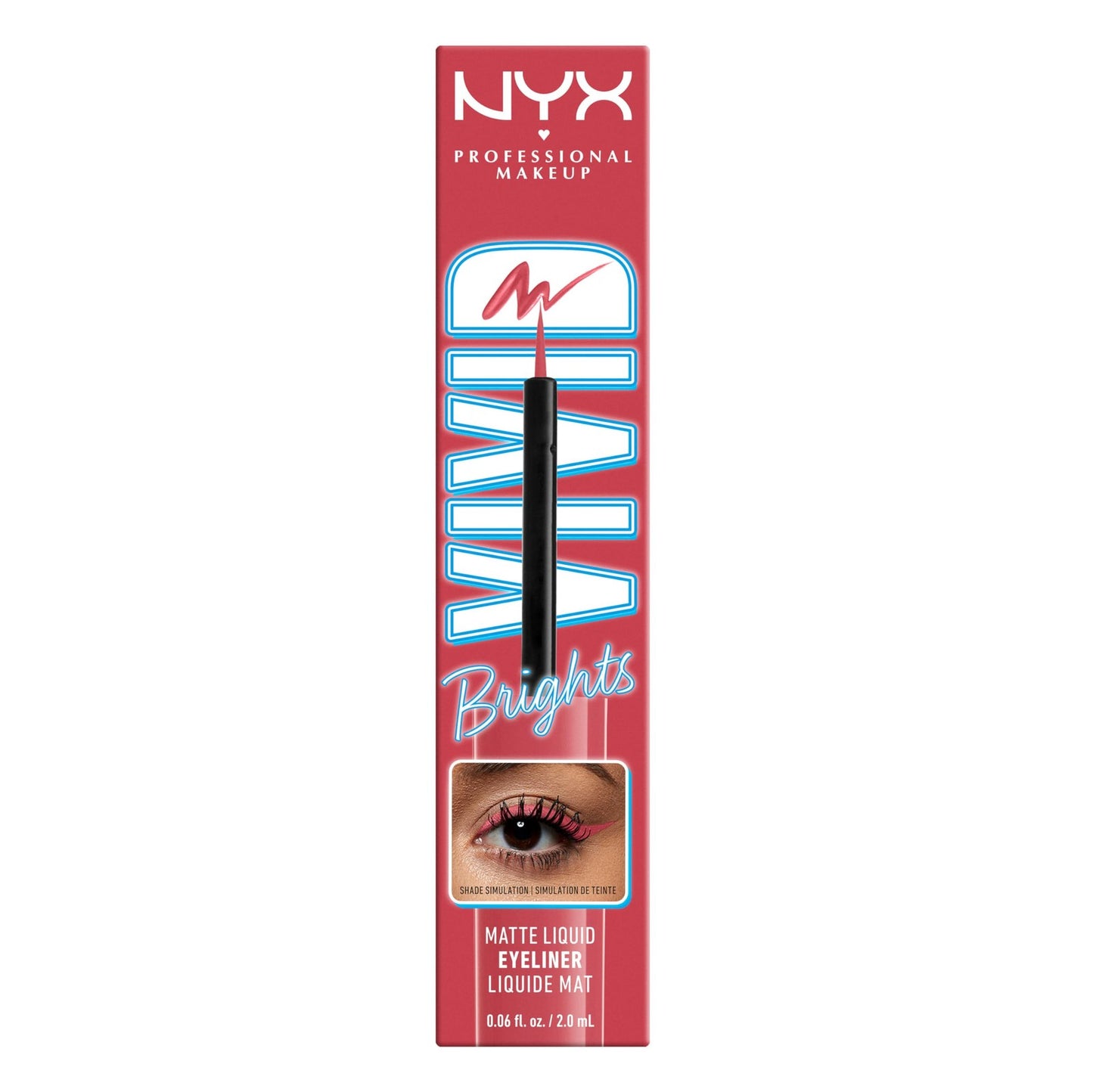 2 PACK - NYX Vivid Brights Matte Liquid Eyeliner - VBLL04 On Red