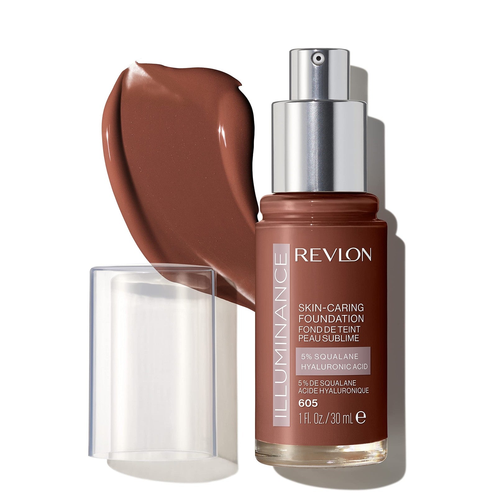 3 PACK - Revlon Illuminance Skin-Caring Liquid Foundation - 605 Rich Mahogany