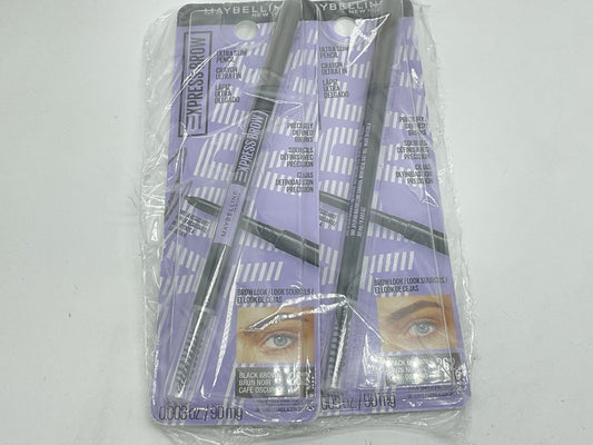 2 PACK - Maybelline Brow Ultra Slim Eyebrow Definer Pencil, Black Brown 262
