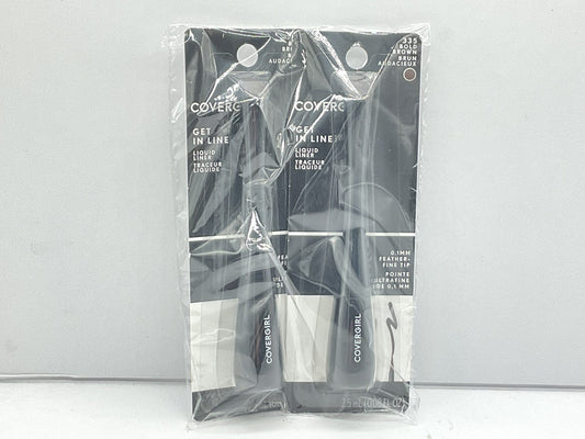 2 PACK - Covergirl Get in Line Liquid Liner - 335 Bold Brown