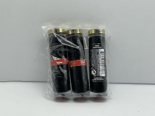 3 PACK - Revlon Super Lustrous Glass Shine Lipstick 0.11 OZ - 014 GLARING CORAL