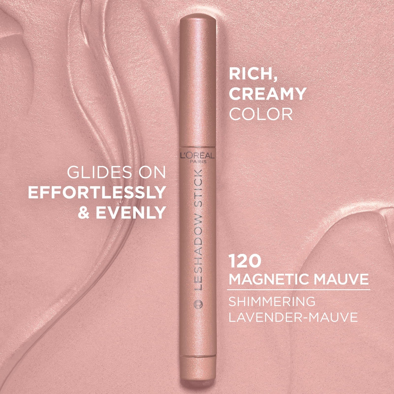 L'Oreal Paris Le Shadow Stick Eyeshadow, Blendable, Magnetic Mauve, 0.05 oz