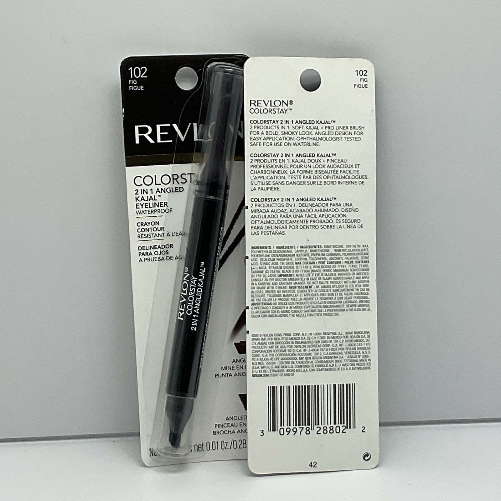 Revlon ColorStay 2 in 1 Angled Kajal Eyeliner- 102 Fig/Figue -  Set of 2