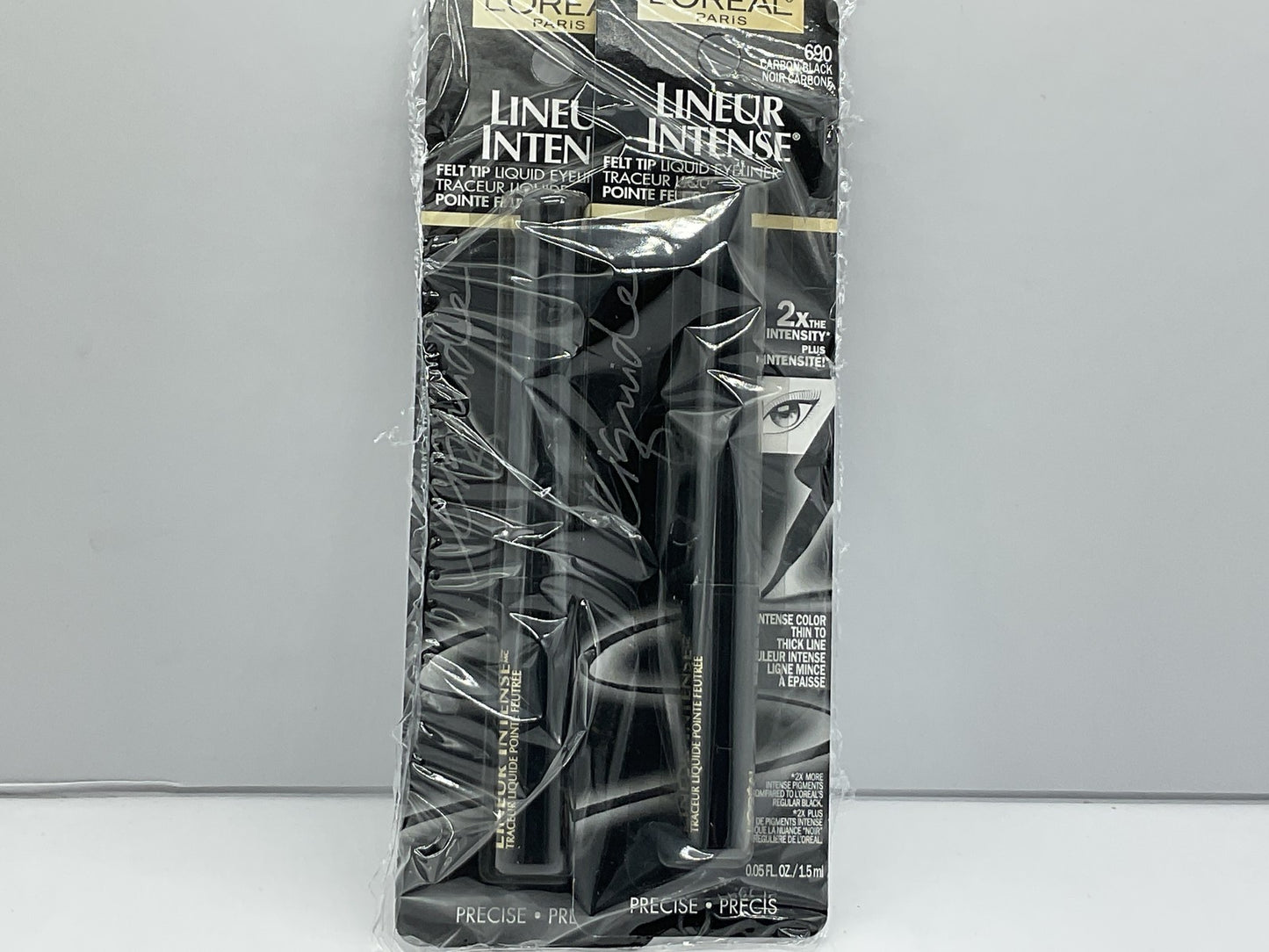 2 PACK - L'Oreal Lineur Intense Felt Tip Liquid Eyeliner - 690 Carbon Black 