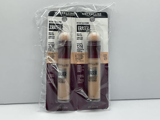Maybelline Instant Age Rewind Eraser, Multi-Use Concealer, 121, Pack of 2