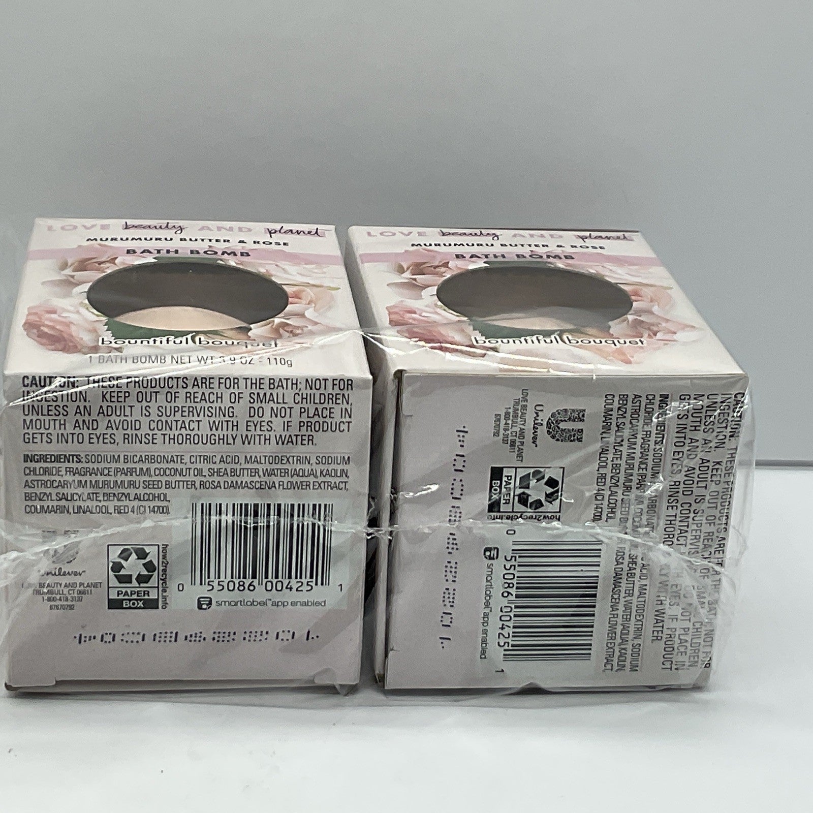 2 Pack- Bath Bombs Love Beauty & Planet Murumuru Butter & Rose