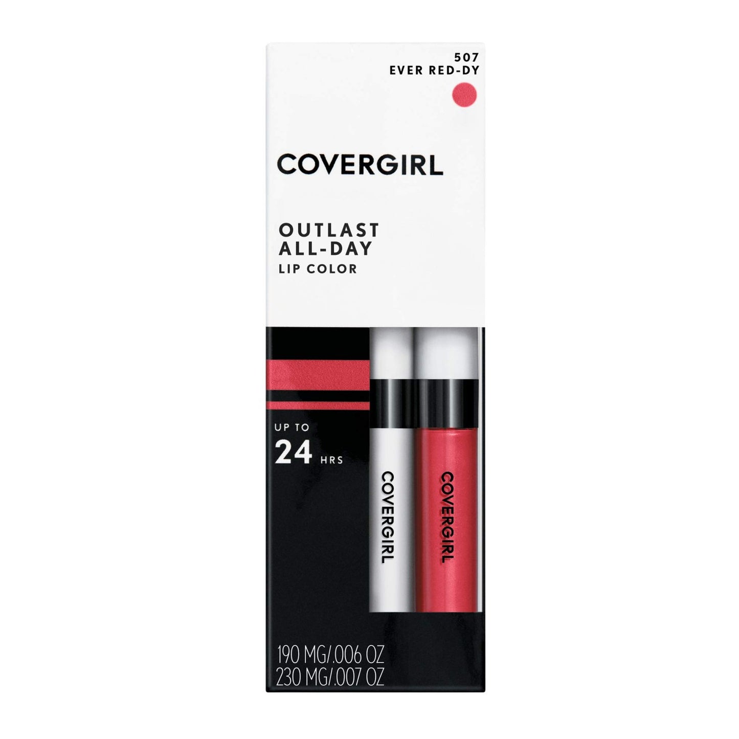 Covergirl Outlast All-Day Lip Color With Topcoat - 507 Ever Red-Dy