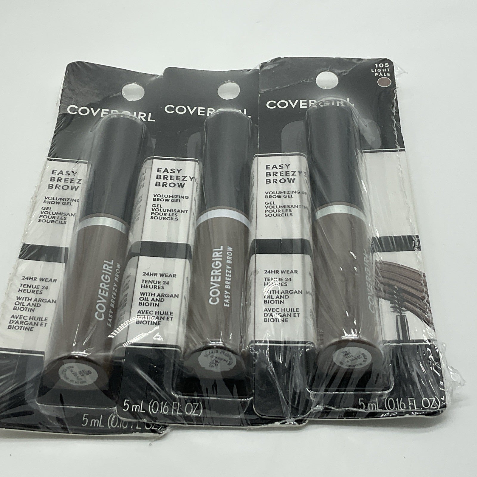 3 PACK - Covergirl Easy Breezy Volumizing Brow Gel - 105 Light Pale