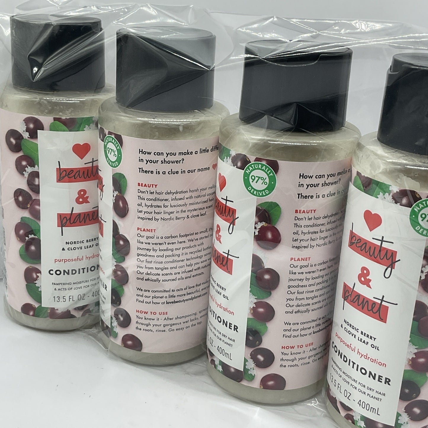 4 Pack Love Beauty & Planet Conditioner - Nordic Berry & Clove Leaf Oil