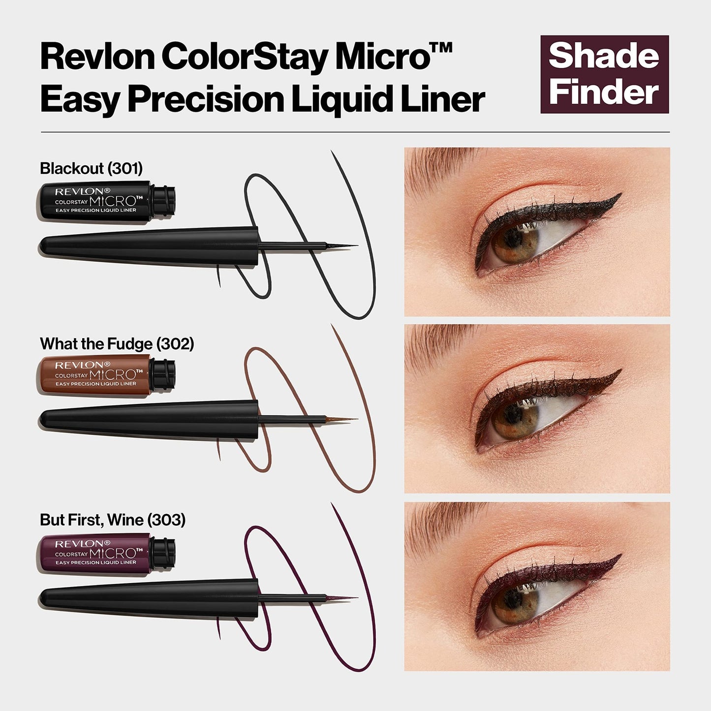 3 PACK - Revlon ColorStay MicroEasy Precision Liquid Liner - 303 But First, Wine