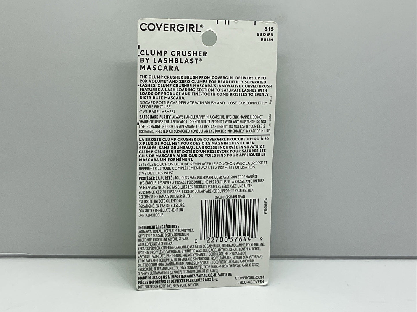 CoverGirl Clump Crusher Mascara 0.44 Oz - 815 Brown