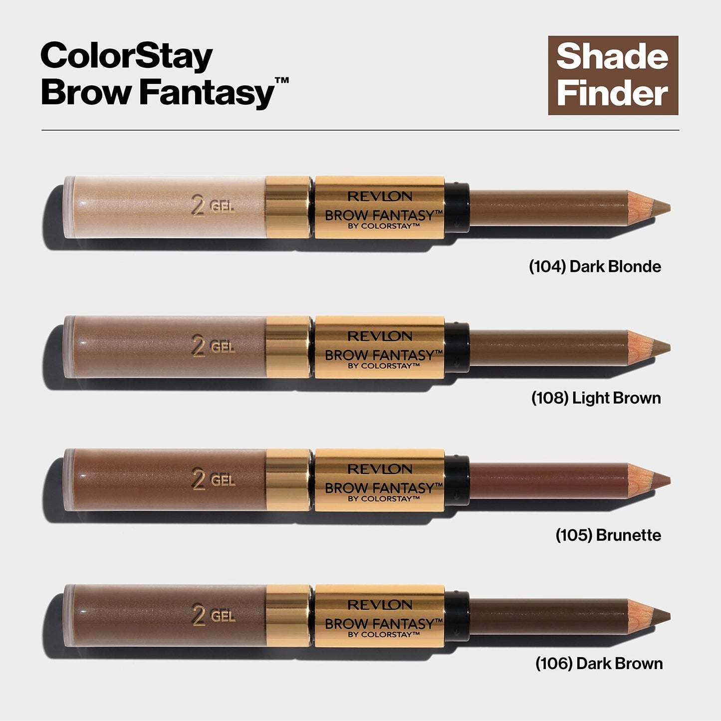 2 PACK - Revlon Brow Fantasy Pencil & Gel - 105 Brunette