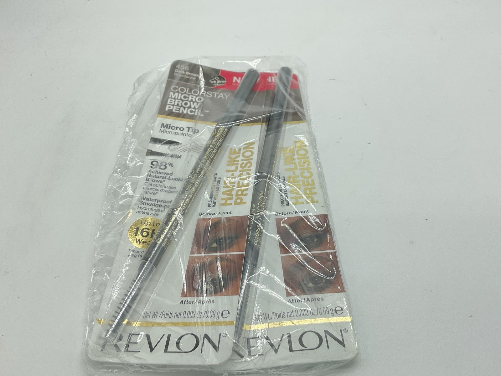 2 Pack - Revlon Colorstay Micro Brow Eyebrow Pencil - 456 Dark Brown