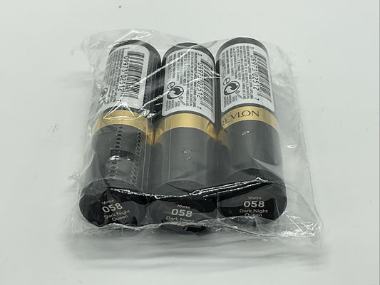 3 PACK - Revlon Super Lustrous Matte Lipstick - 058 Dark Night Queen