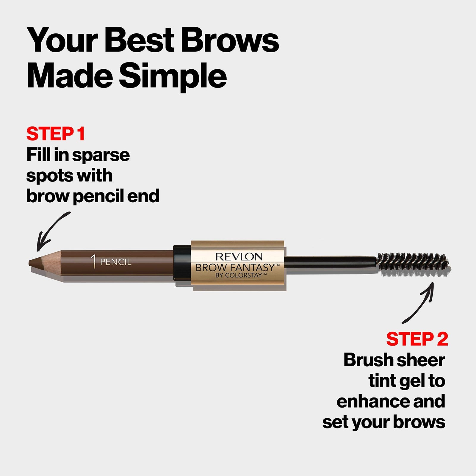 2 PACK - Revlon Brow Fantasy Pencil & Gel - 105 Brunette