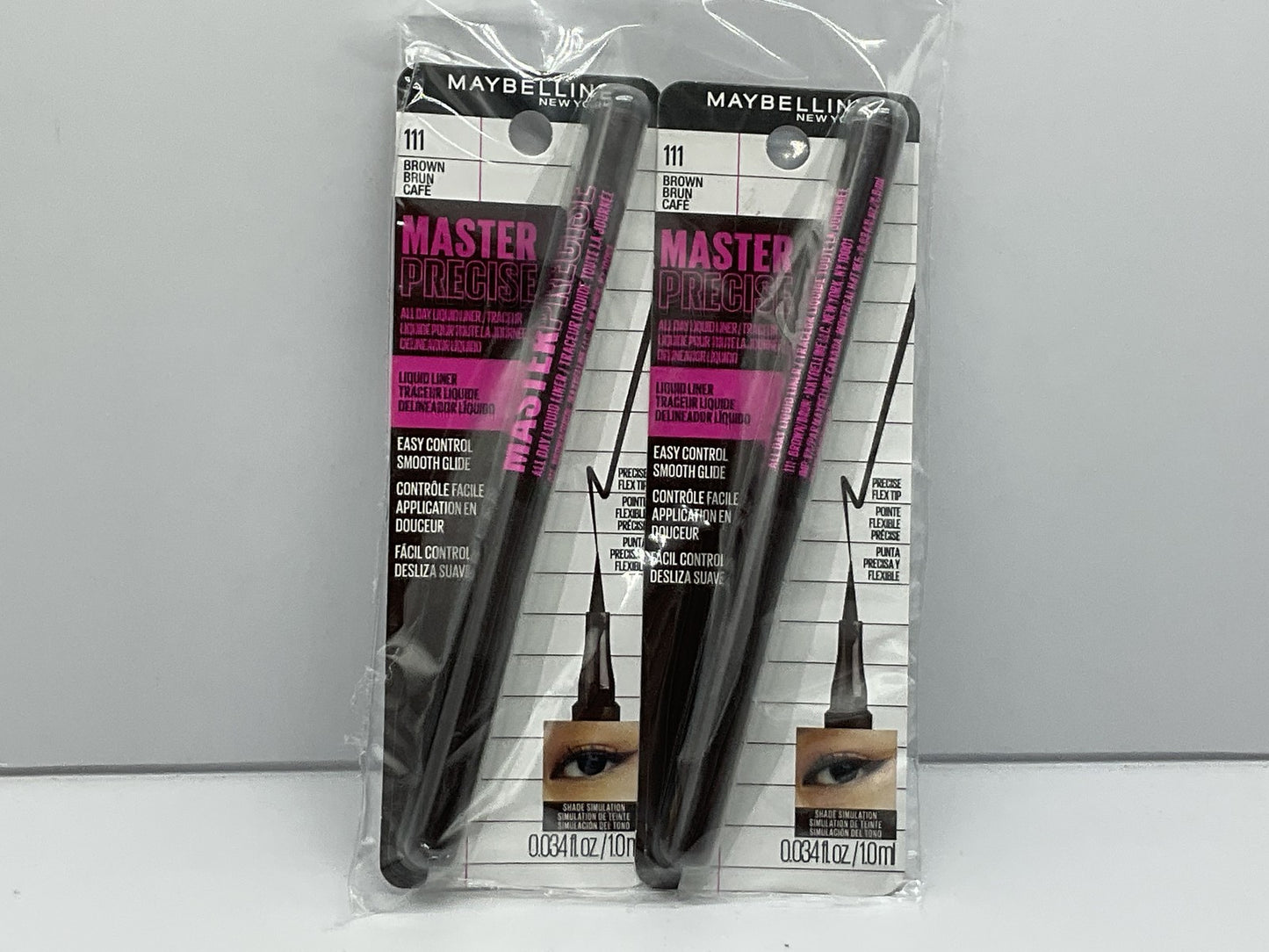 2 Pack - Maybelline Master Precise All Day Liquid Eyeliner 111 Brown