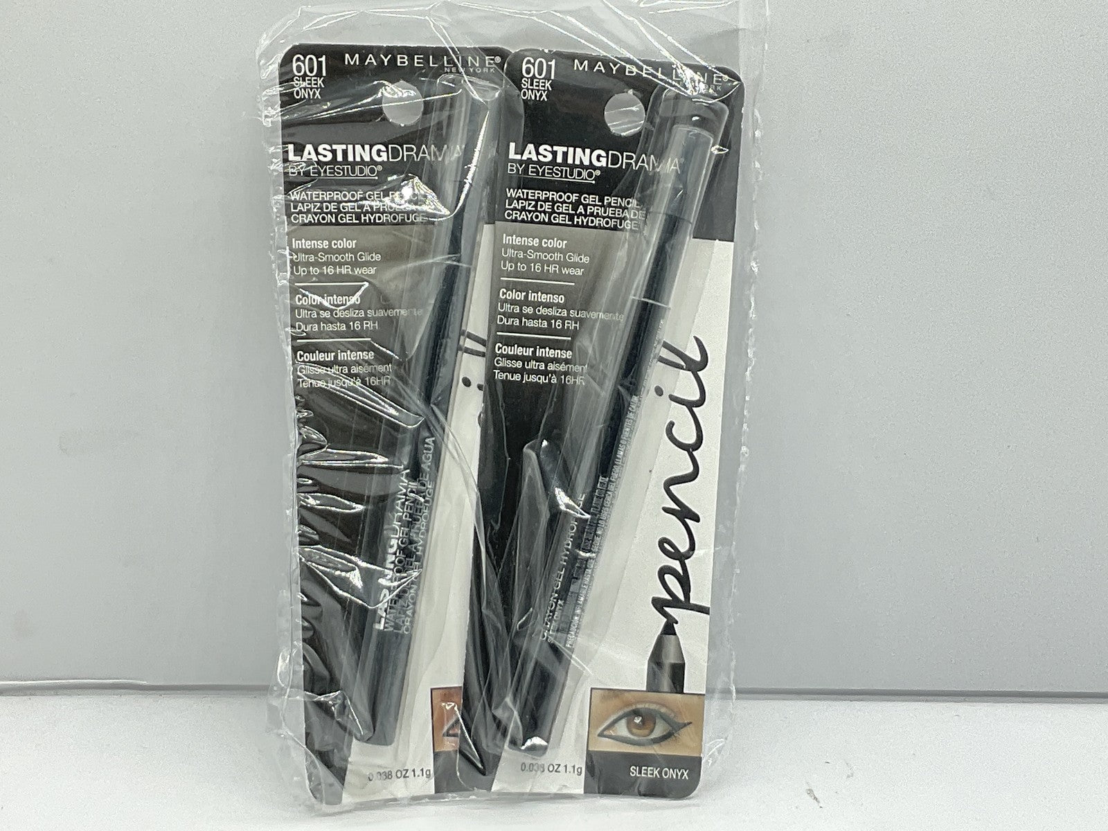 2 PACK - Maybelline Lasting Drama Waterproof Gel Liner Pencil - 601 Sleek Onyx