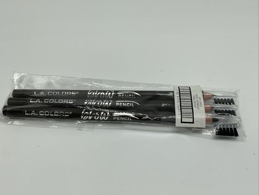 3 PACK - L.A. COLORS On Point Brow Pencil with Cap 0.06oz - CBP397 Espresso