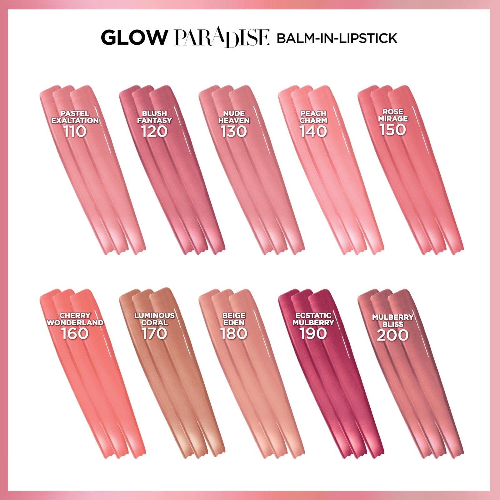 2 Pack: L'Oreal Glow Paradise Balm-In-Lipstick *120 Blush Fantasy* (1216-12D)