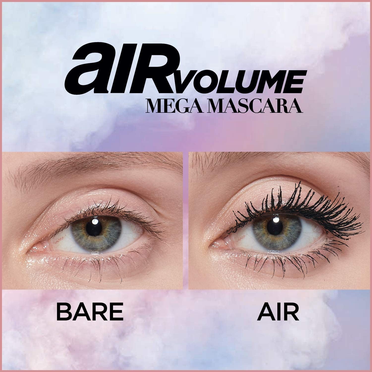 2 PACK - Loreal Air Volume Mega Mascara 0.3 fl oz - 850 Blackest Black