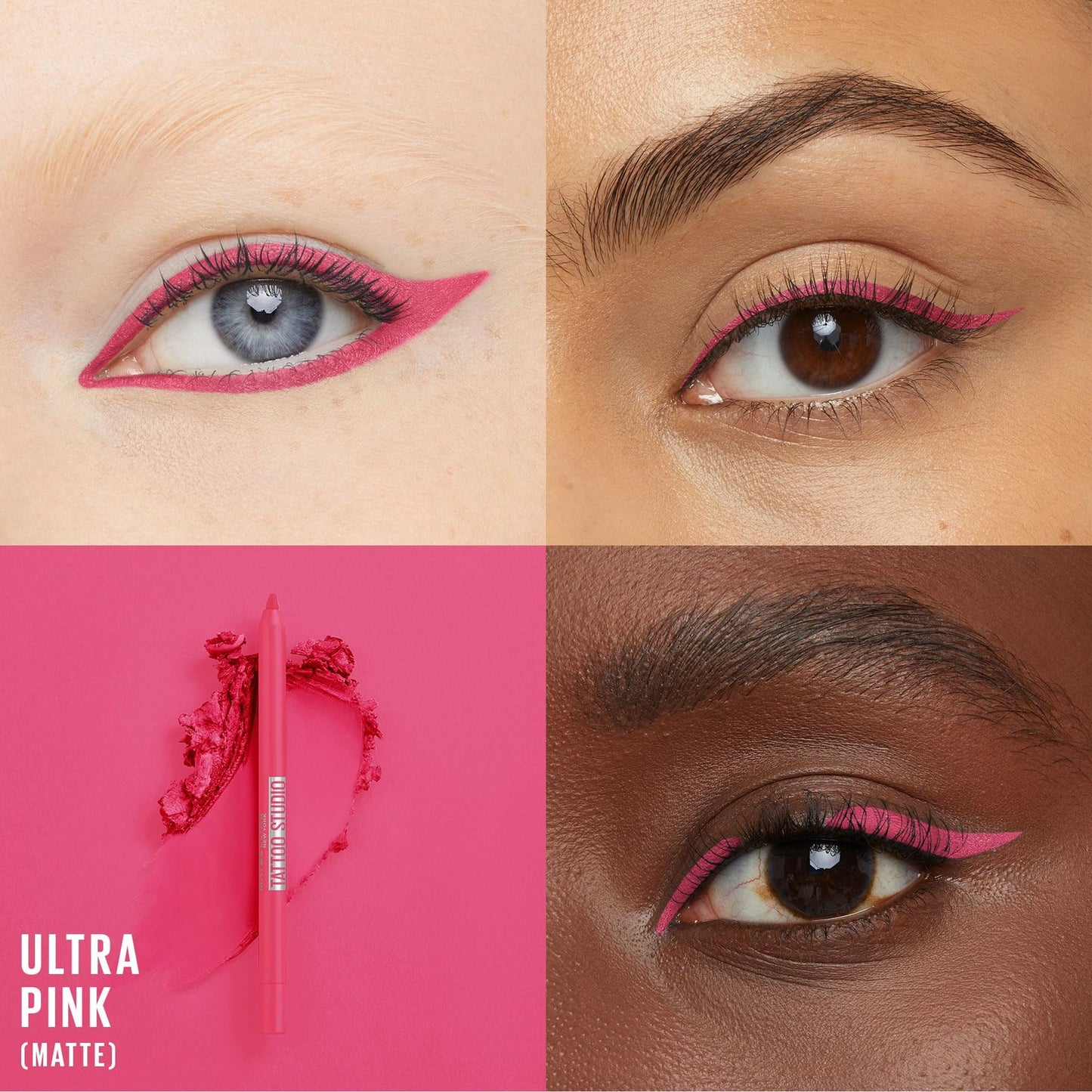 2 PACK - MAYBELLINE New York Tattoo Studio Long-Lasting Eyeliner 802 ULTRA PINK