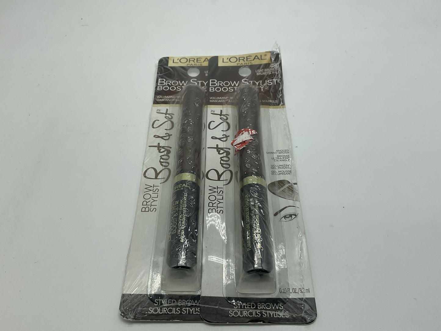 2 PACK - L’Oreal Brow Stylist & Set Volumizing Brow Mascara - 480 Light Brunette
