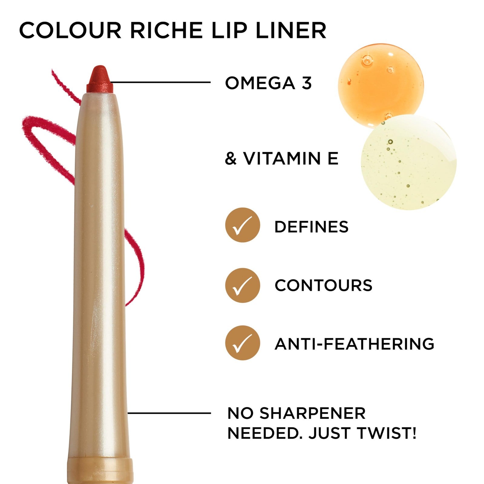 2 PACK - L'Oreal Paris Colour Riche Lip Liner 765 Always Red