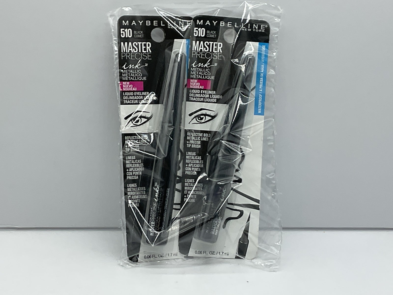 2 PACK - Maybelline Master Precise Ink Liquid Eyeliner 510 Black Comet