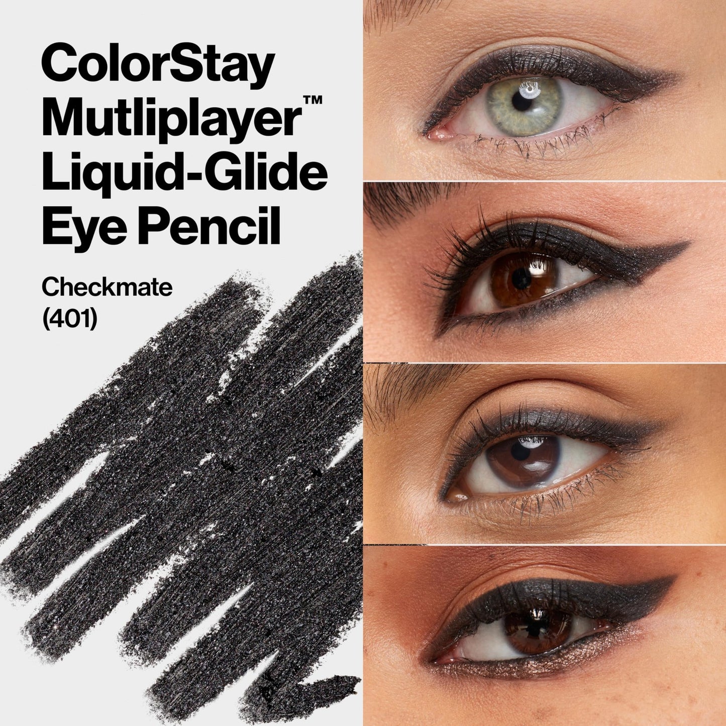 3 PACK - Revlon Colorstay Multiplayer Liquid glide Eye Pencil - 401 Checkmate