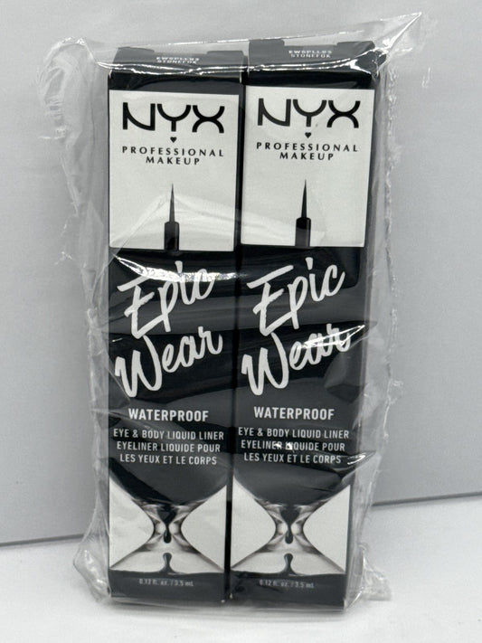 NYX PROFESSIONAL MAKEUP Epic Wear Liquid Liner, Waterproof Eyeliner, 2 Pack