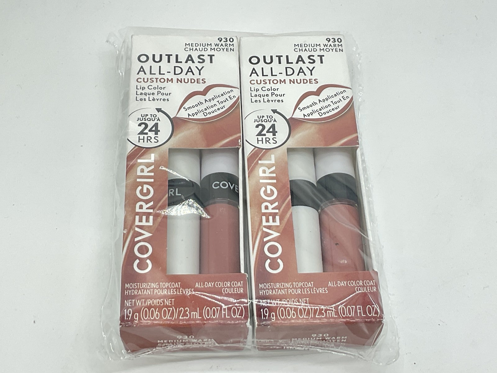 2 PACK - COVERGIRL Outlast All-Day Lip Color Custom Nudes, 930 Medium Warm