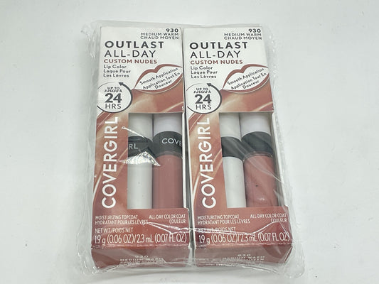 2 PACK - COVERGIRL Outlast All-Day Lip Color Custom Nudes, 930 Medium Warm