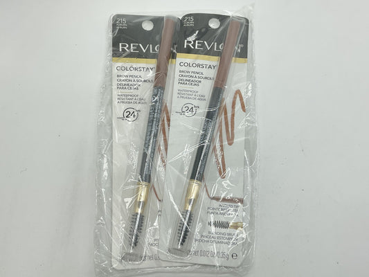 2 PACK - Revlon ColorStay Waterproof Brow Pencil, Auburn 215, 0.012 oz