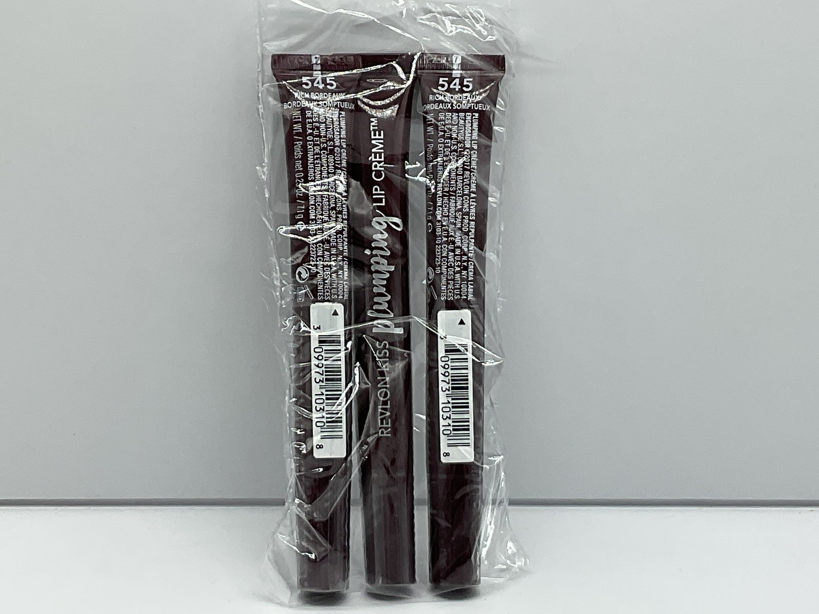 3 PACK - REVLON KISS PLUMPING LIP CREME 545 RICH BORDEAUX 
