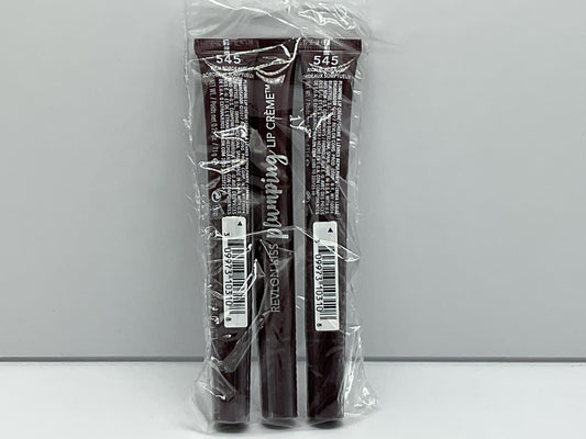 3 PACK - REVLON KISS PLUMPING LIP CREME 545 RICH BORDEAUX 